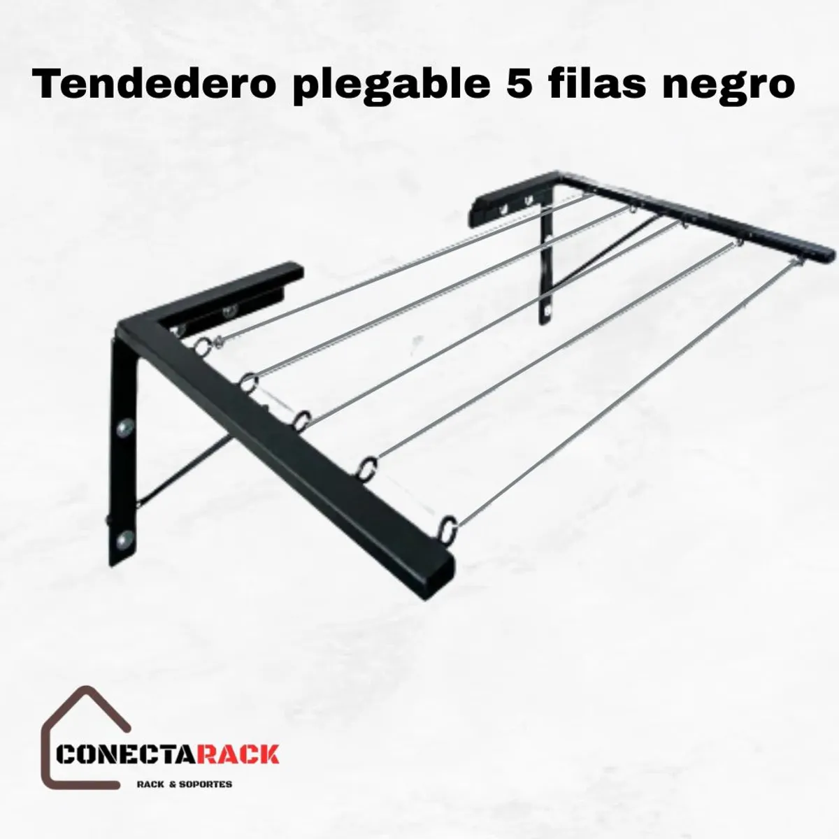 Tendedero plegable 5 filas negro Acero Inoxidable,, marca GENERICO - Foto 2