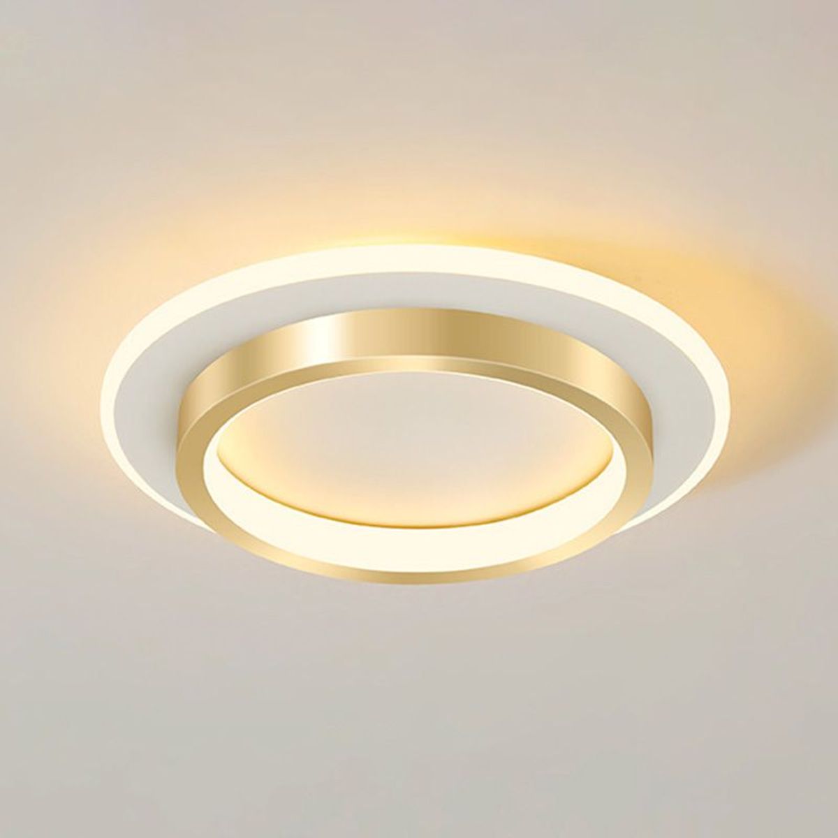 HOME NEAT - Lámparas de techo LED acrílica Redonda moderno 24cm 3 colores - Dorado