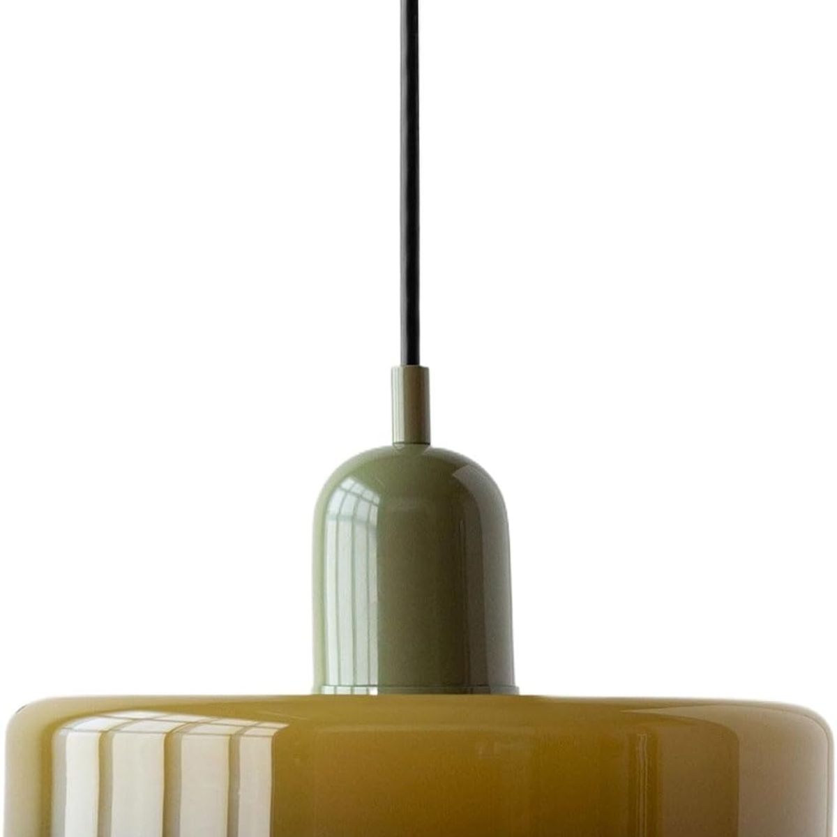 HOME NEAT - Lámpara Colgante de Techo con Pantalla de Vidrio 25cm E27 - Verde