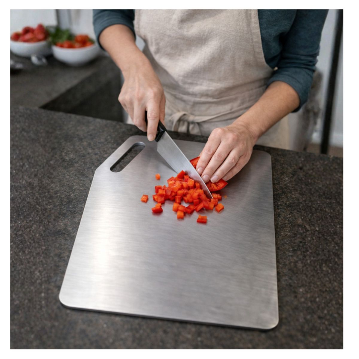 THE GRILL SHOP - Tabla de Corte Multiuso de Acero Inoxidable Pro