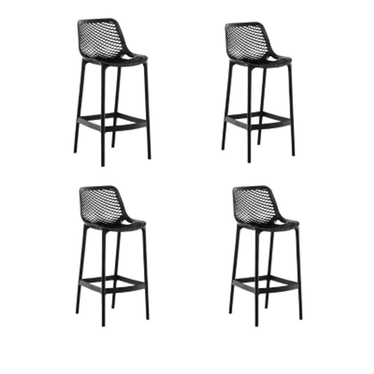 GENERICO - PACK de 4 Bancos Bar Modelo Nápoles negro
