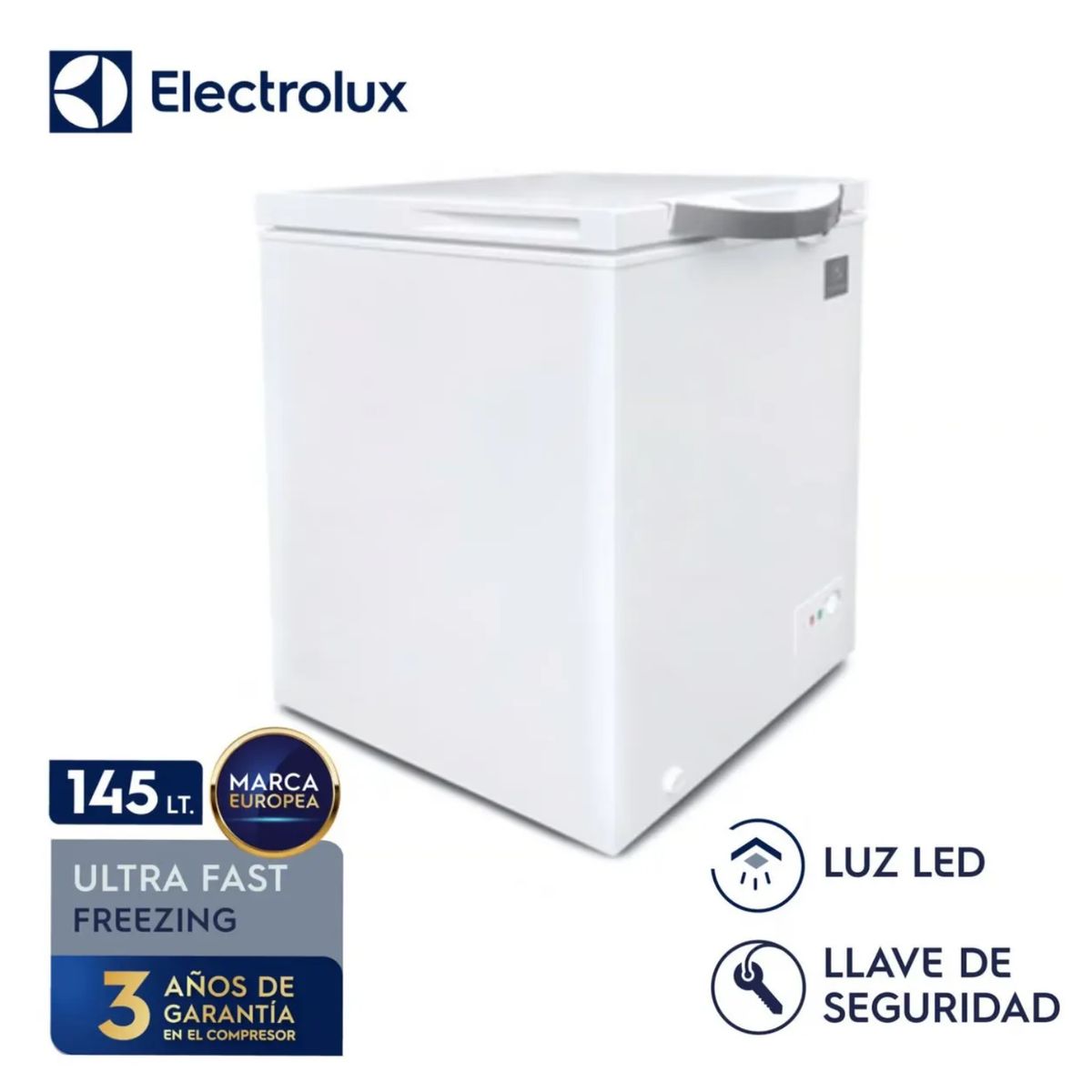 ELECTROLUX - Congeladora Electrolux 145 Lt EFC15A2HPWB - ALUMINIO GOFRADO