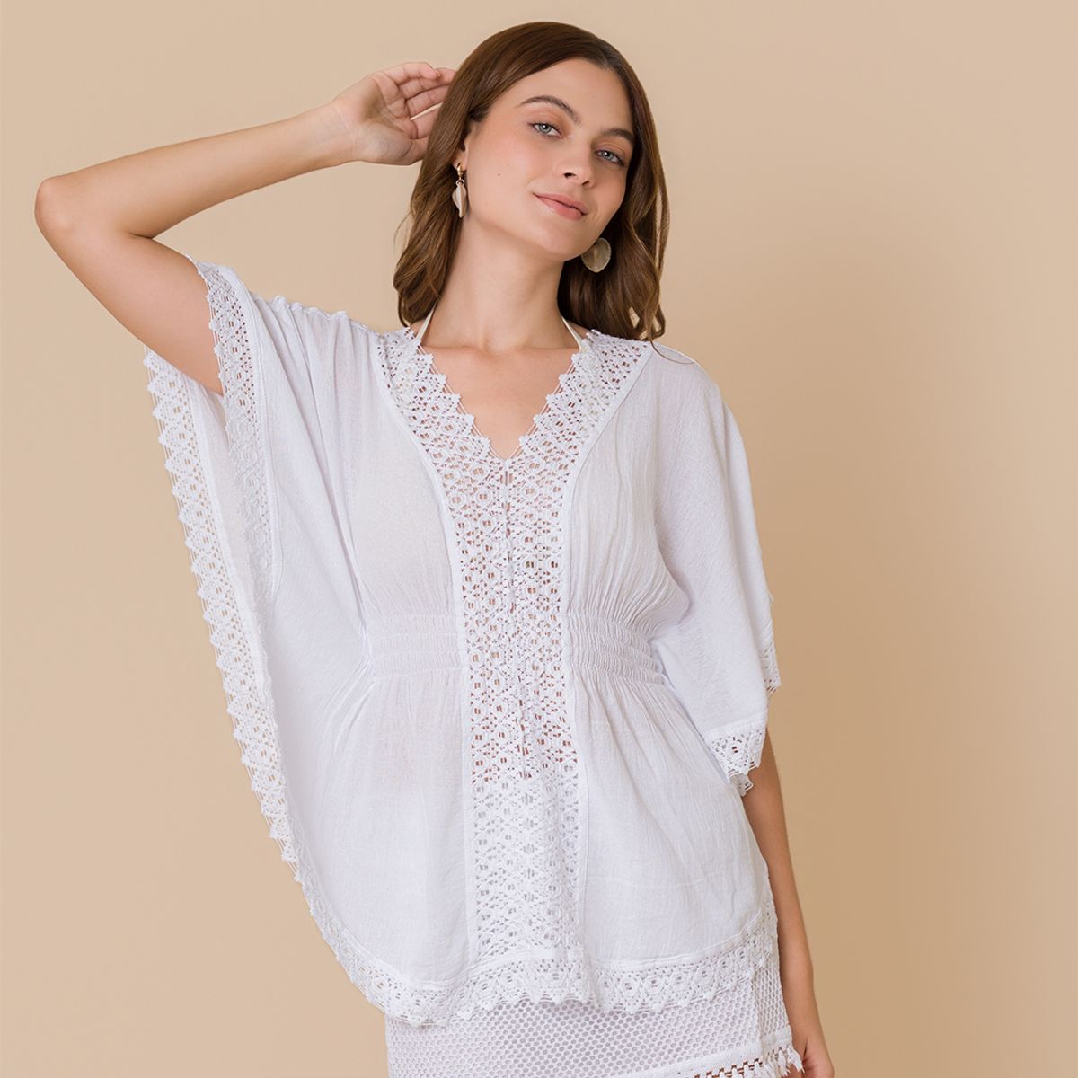 FORBER - Vestido Blanco Largo Mujer