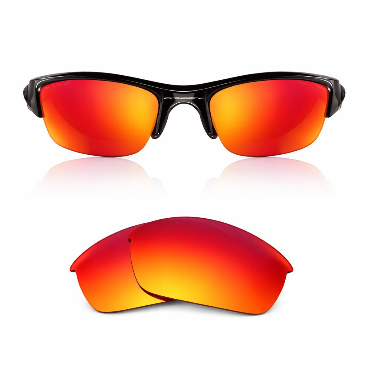 CUSTOM - Lunas repuesto para lentes de sol Flak Jacket OO9008 - Rojo