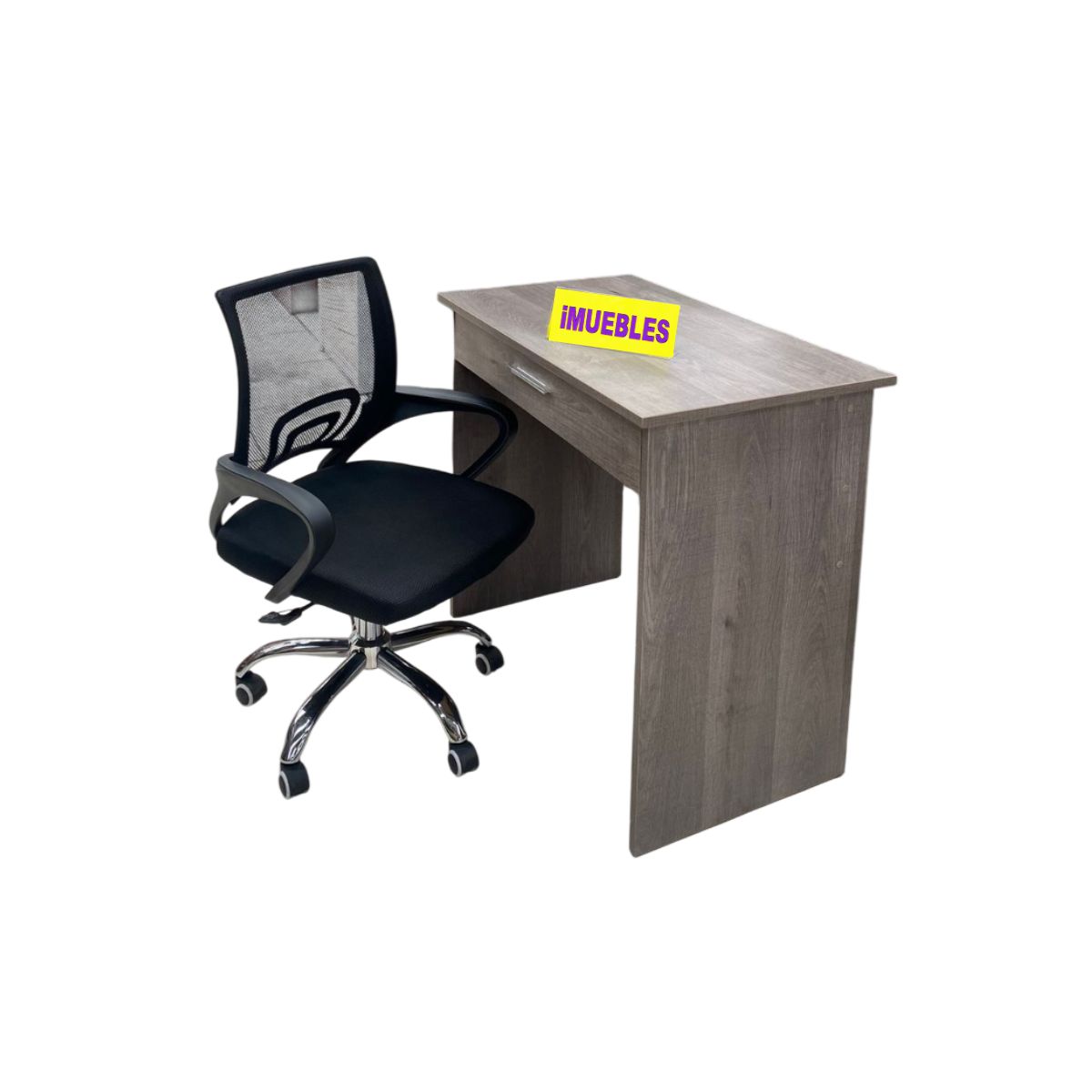 TEMEL - Combo Escritorio KAD Macchiato + Silla Ejecutiva IM-804 Negro Oficina