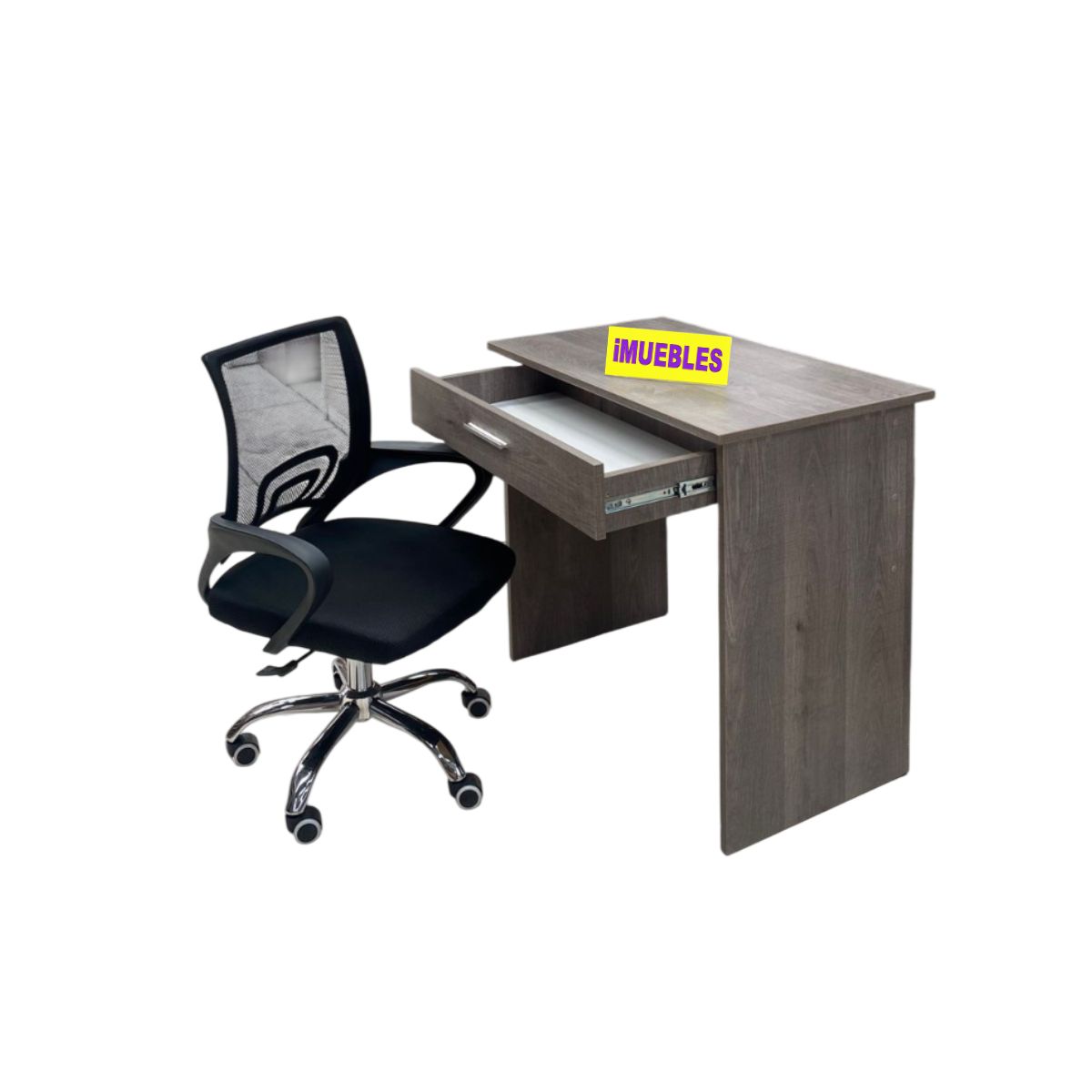 TEMEL - Combo Escritorio KAD Macchiato + Silla Ejecutiva IM-804 Negro Oficina