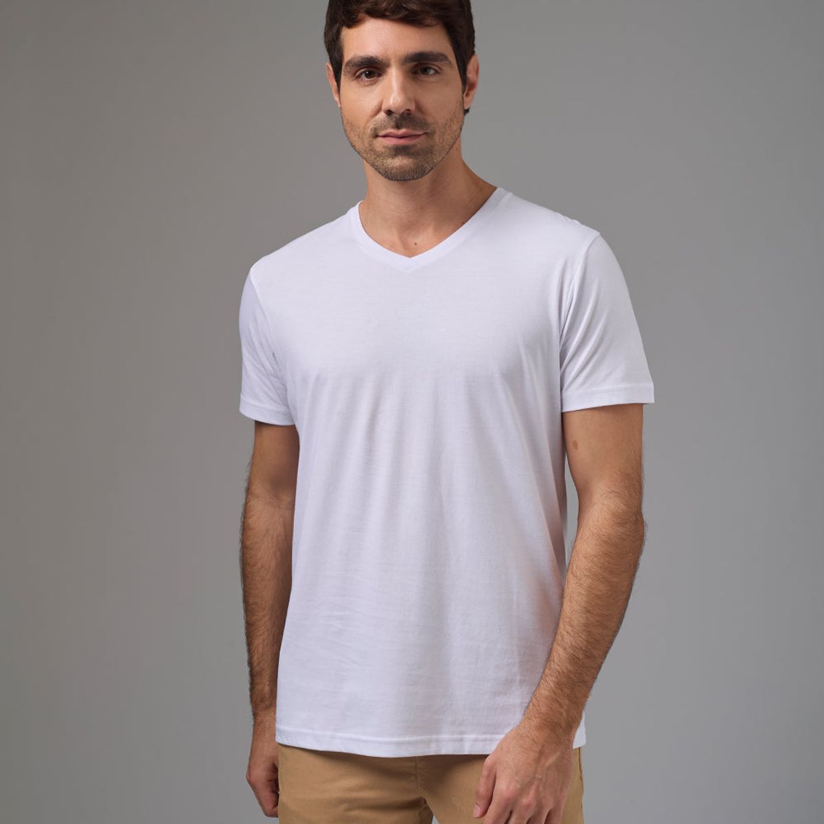 MBO - Polo Algodón Básico Cuello V Blanco Hombre MBO