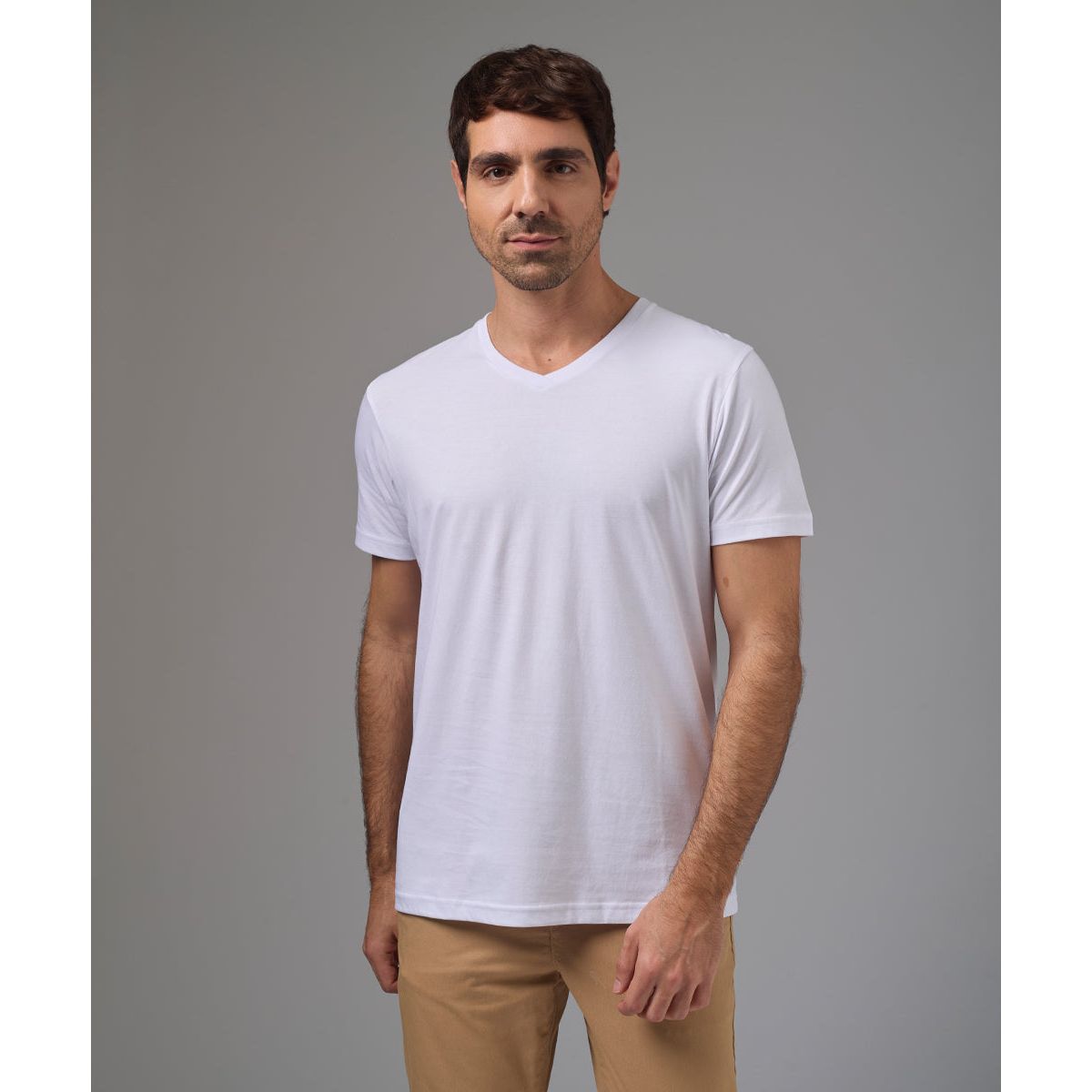 MBO - Polo Algodón Básico Cuello V Blanco Hombre MBO