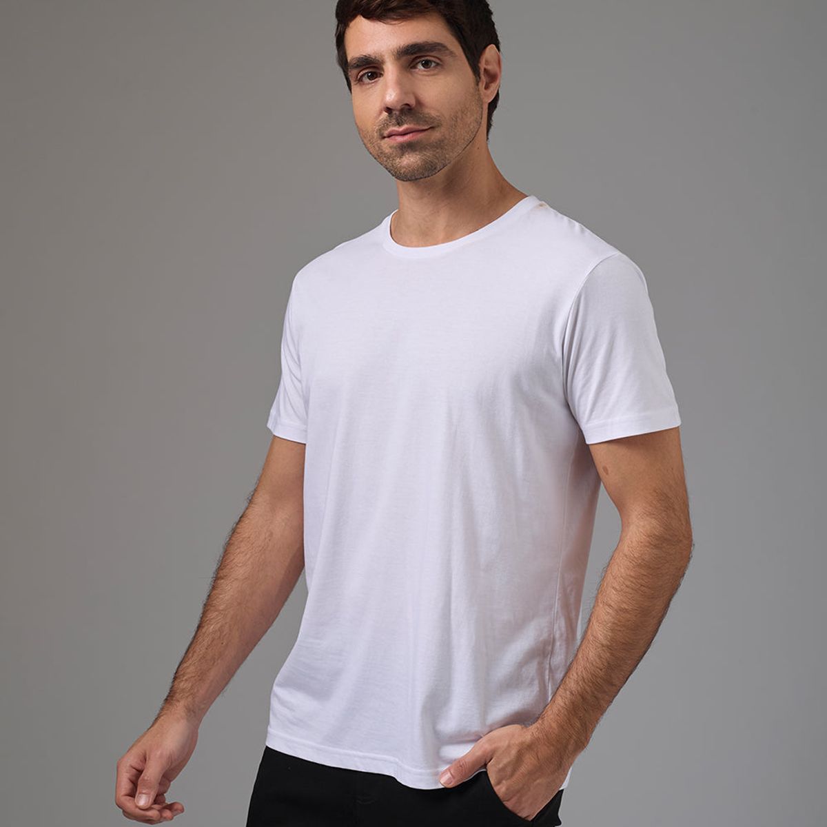 MBO - Polo Algodón Básico Cuello Redondo Blanco Hombre MBO
