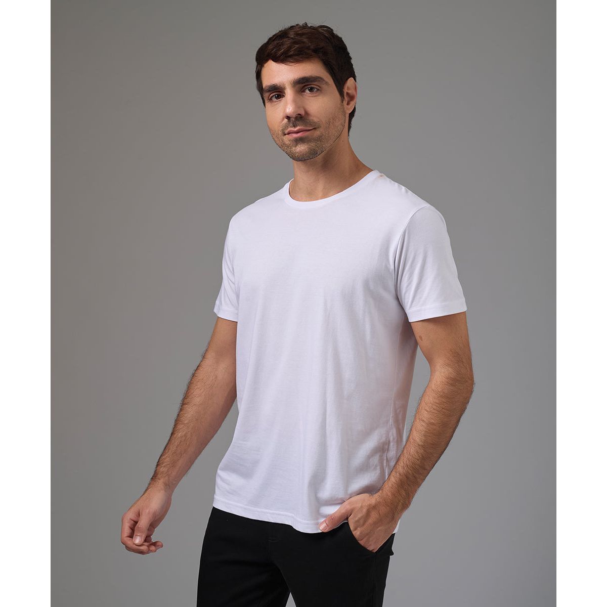 MBO - Polo Algodón Básico Cuello Redondo Blanco Hombre MBO