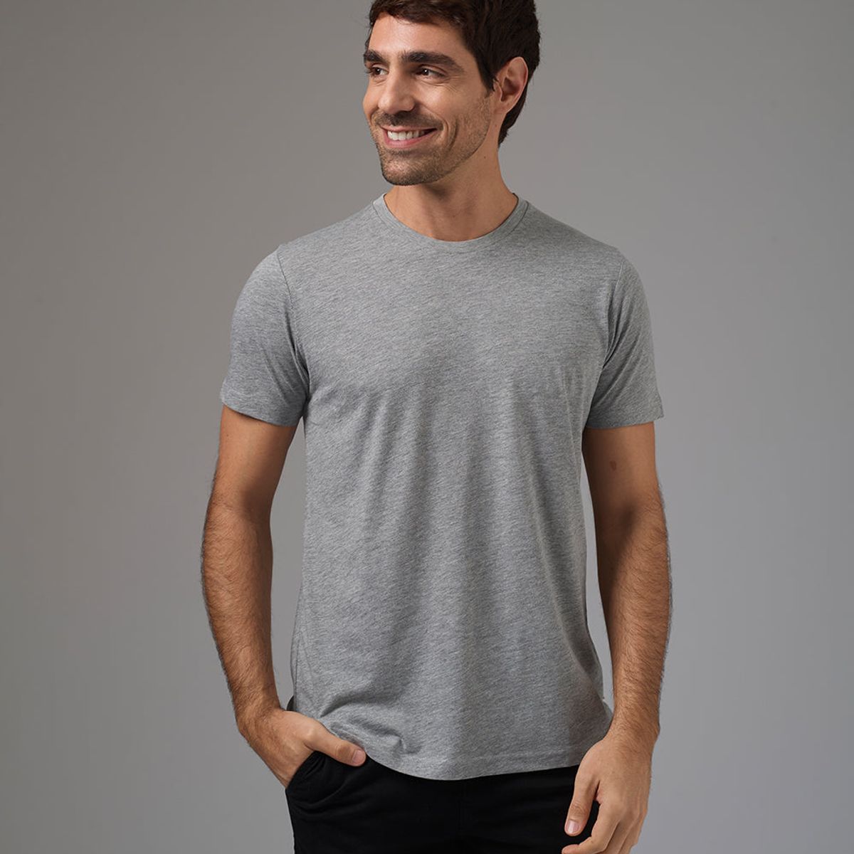 MBO - Polo Algodón Básico Cuello Redondo Melange Hombre MBO