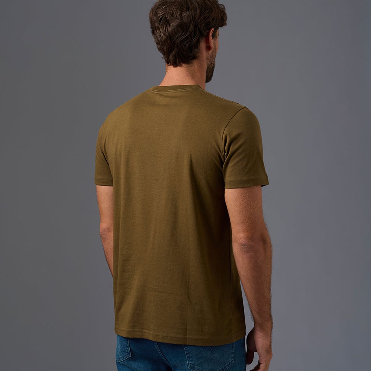 MBO - Polo Algodón Básico Cuello Redondo Verde Oliva Hombre MBO