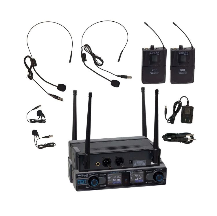 Micrófono Inalámbrico Doble con 2 Vinchas Y 2 Solaperos UHF BT-D332BP ...