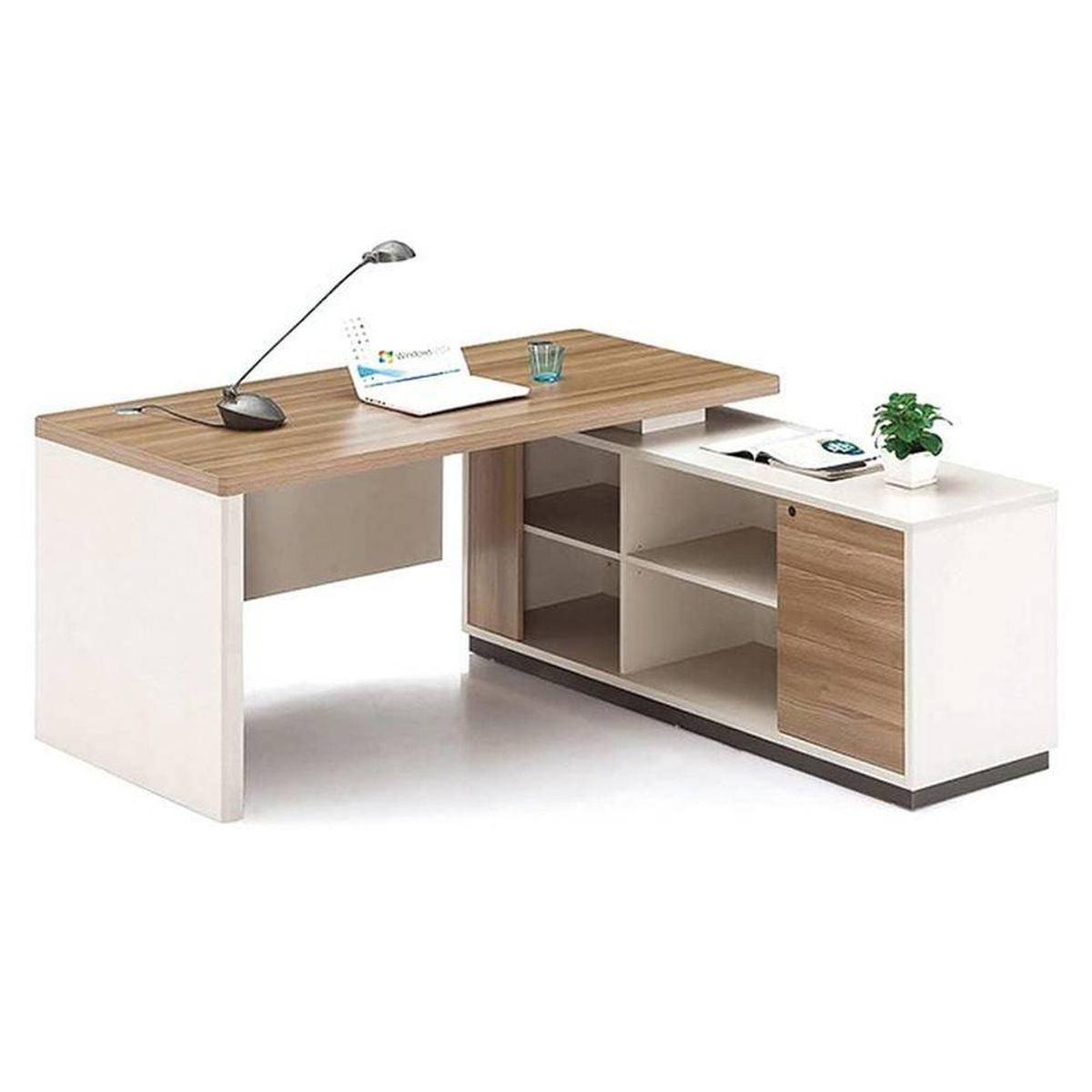 TU MESITA - Escritorio en L Oriana con Almacenamiento Color GalesBlanco TU MESITA