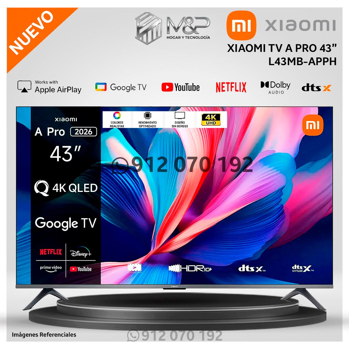 Televisor Xiaomi A Pro 43"  Pulg.  Qled 4K Ultra HD Smart L43MB-APPH - Modelo 2026, marca XIAOMI - Foto Principal