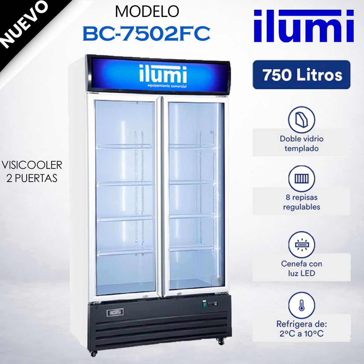 ILUMI - Visicooler Fan Cooling de 750 litros BC-7502FC ILUMI