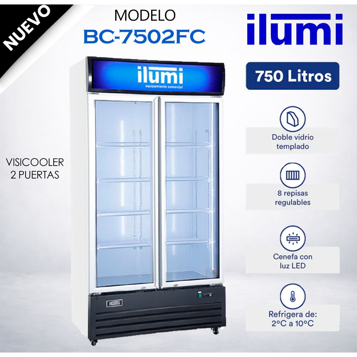 ILUMI - Visicooler Fan Cooling de 750 litros BC-7502FC ILUMI