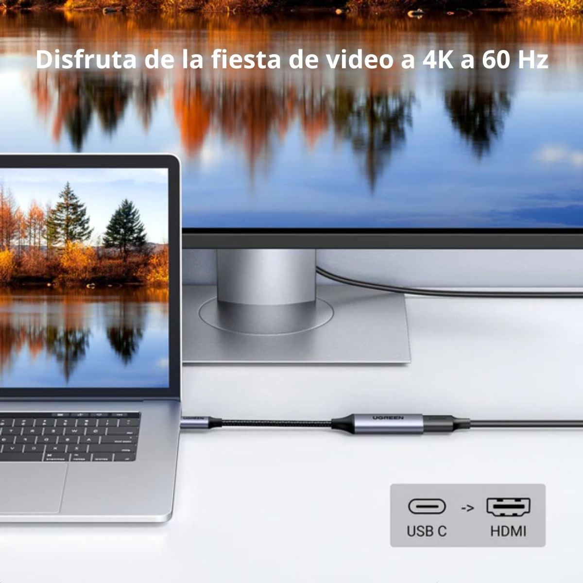 UGREEN - Adaptador USB-C a HDMI UGREEN 4K 60Hz para Laptop, MacBook y Samsung DeX CM297
