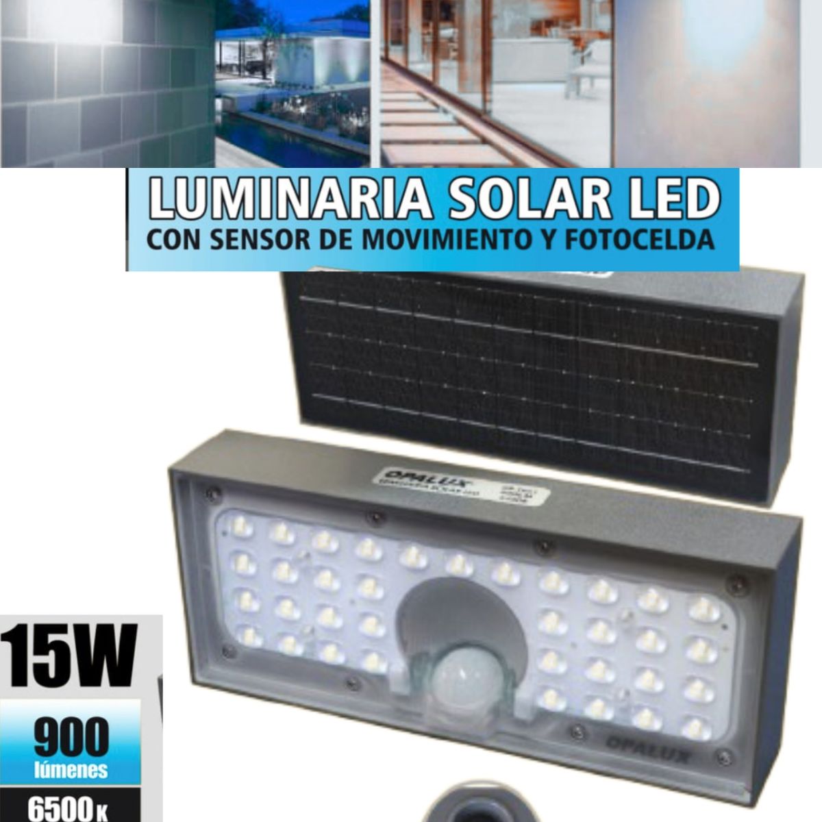 OPALUX - APLIQUE LUMINARIA SOLAR DE PARED