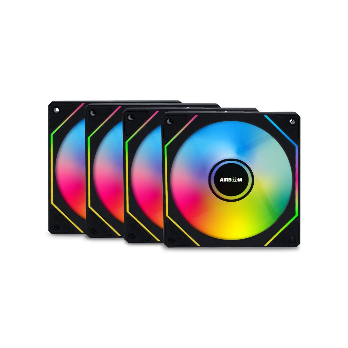 AIRBOOM - COOLER PARA CASE DE PC PACK 4 UNIDADES RGB AIRBOOM LED VEKTOR