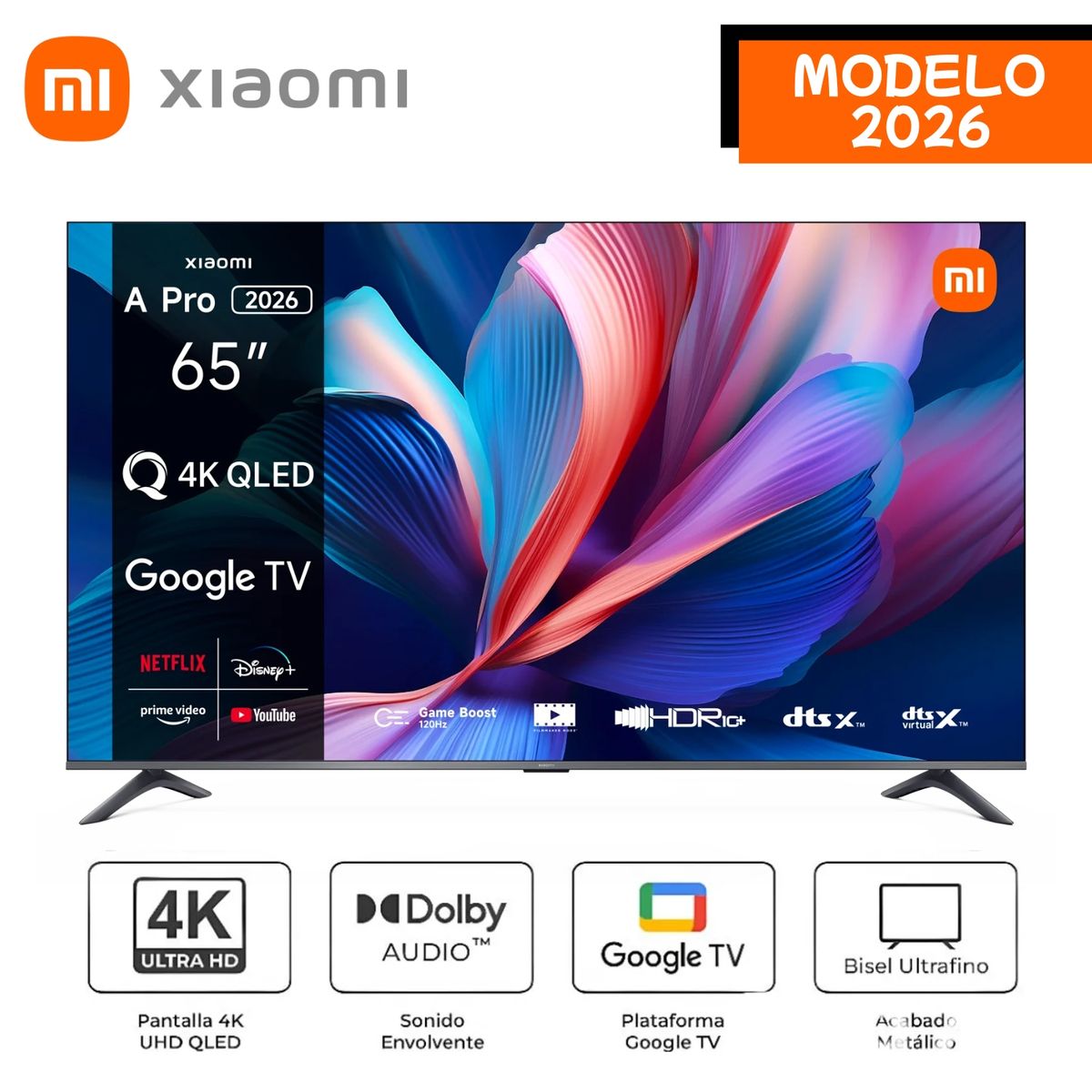 XIAOMI - Televisor Xiaomi A Pro 65"  Pulg.  Qled 4K Ultra HD Smart - Modelo 2026
