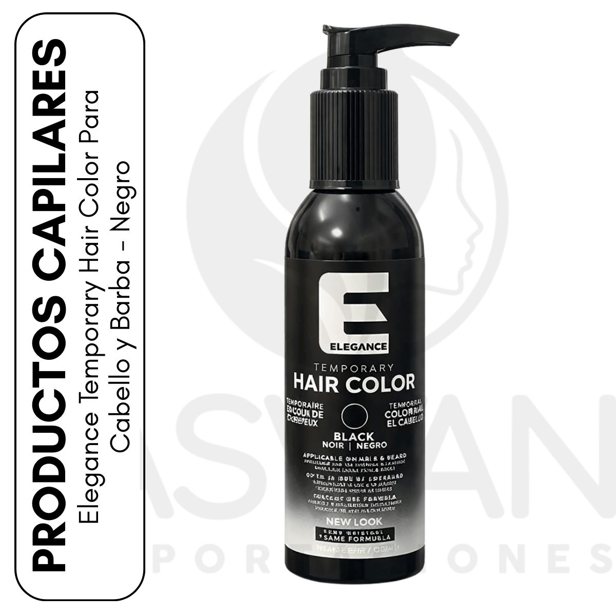 ELEGANCE - Elegance Temporary Hair Color Para Cabello y Barba - Negro