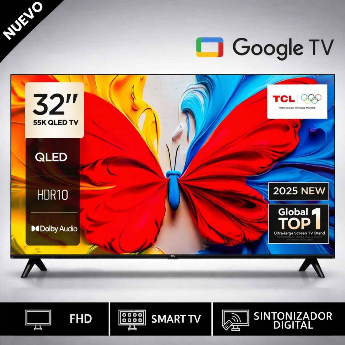 TCL - Televisor TCL 32 QLED Full HD Smart TV 32S5K Google TV