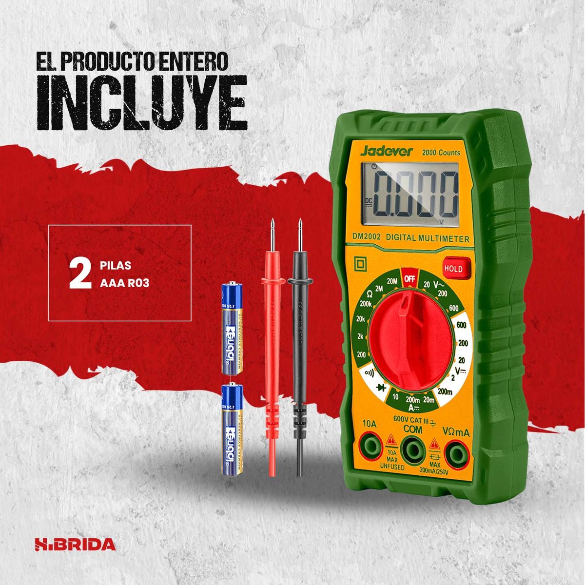 Multimetro Digital 2000 Cont. Ac/dc Jadever Jddm2506 GENERICO ...