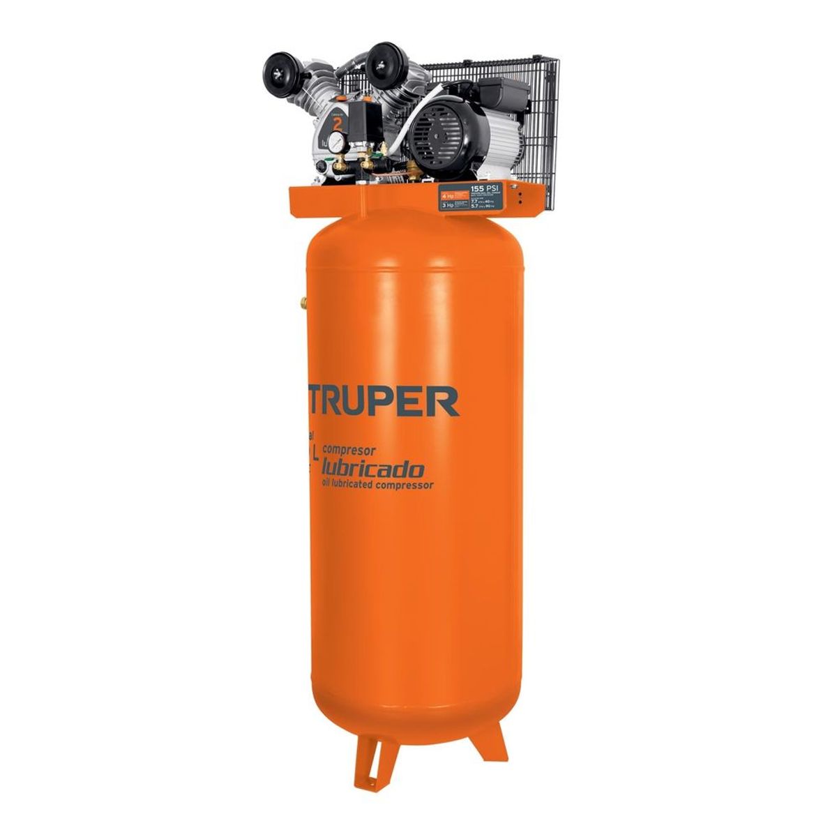 TRUPER - Compresora de aire 240L lubricada de banda vertical Truper