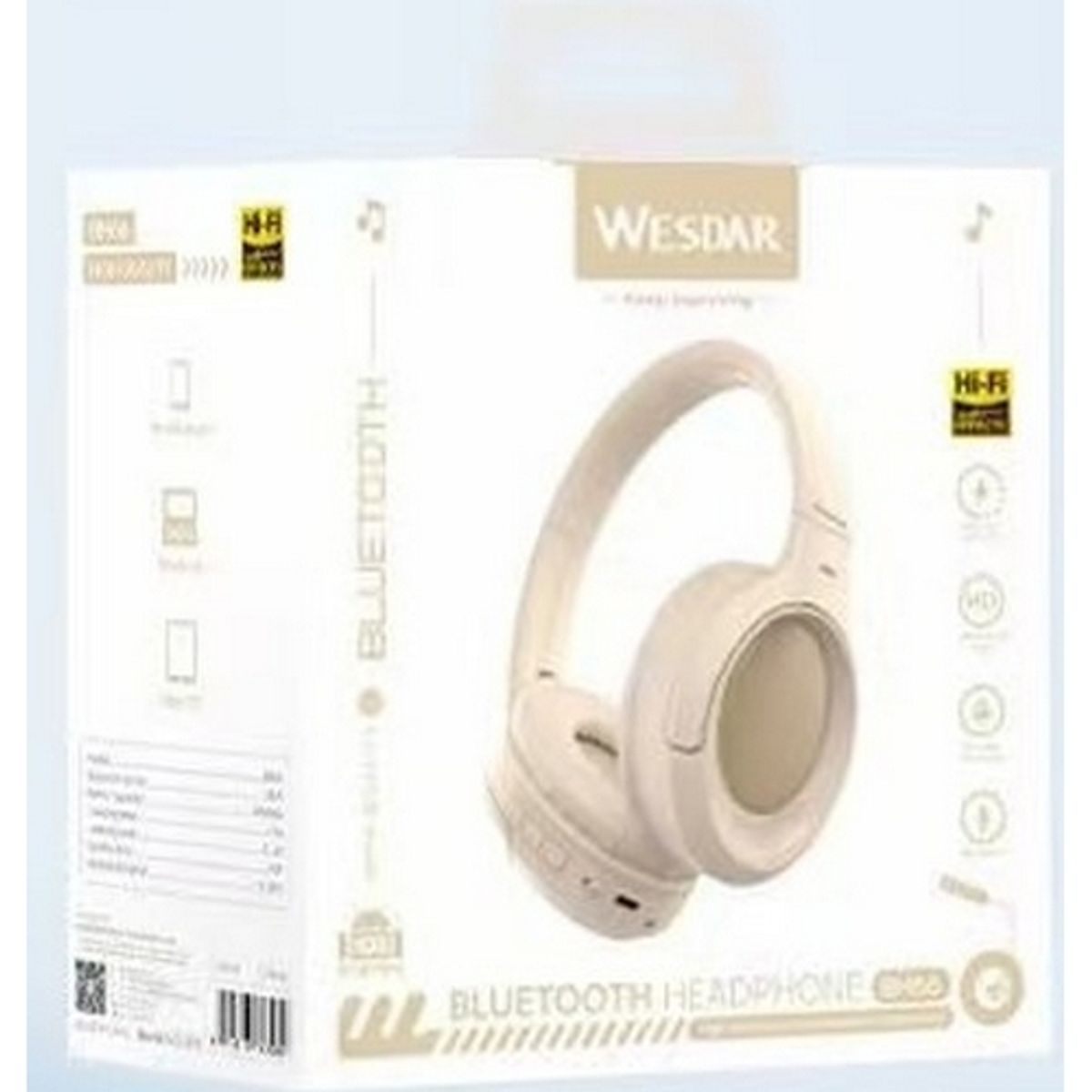 WESDAR - Wesdar - Auriculares BT5.4 Hi-Fi Sound Efects - Beige