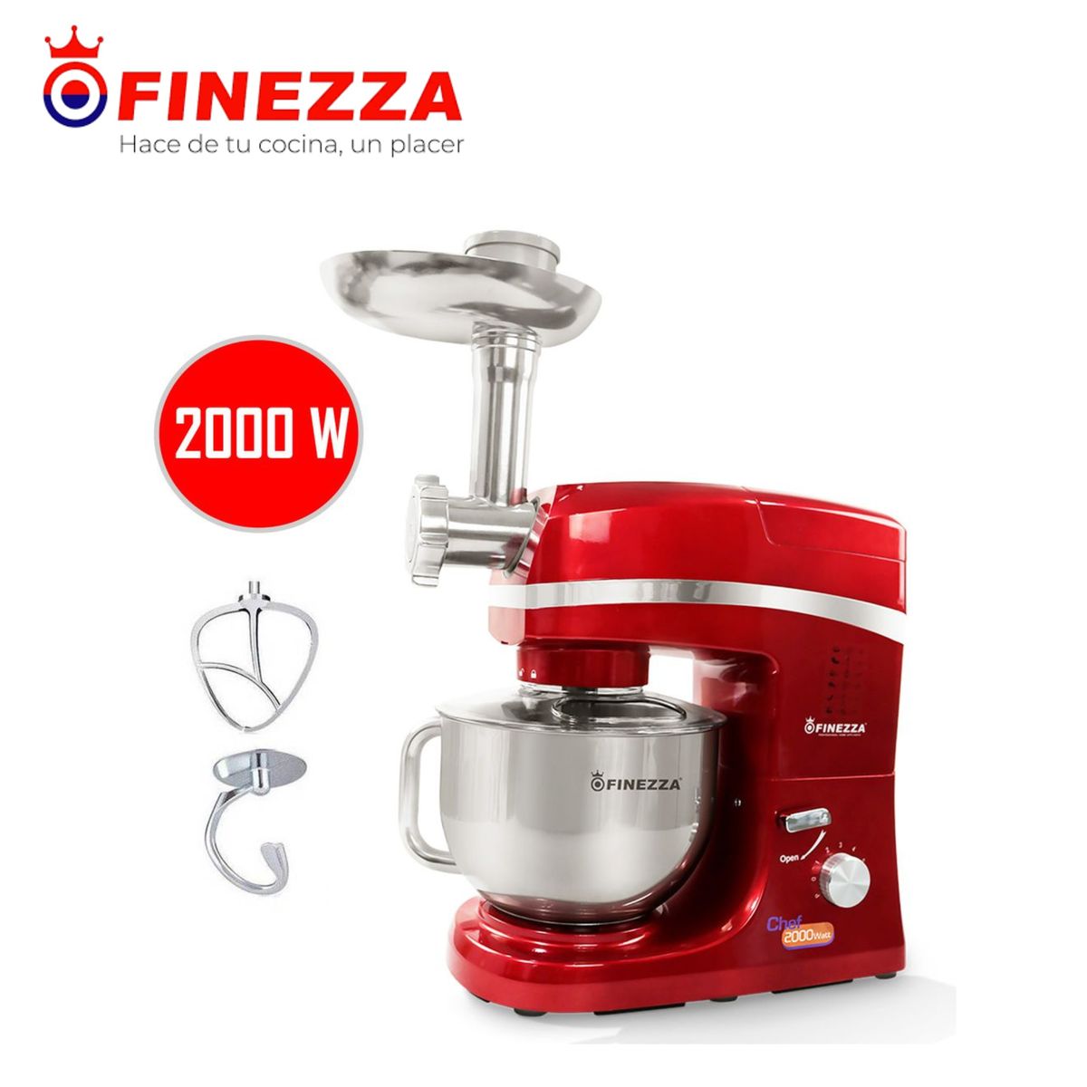 FINEZZA - Batidora FINEZZA 2000W 5.5 lts. Con moledor de carne