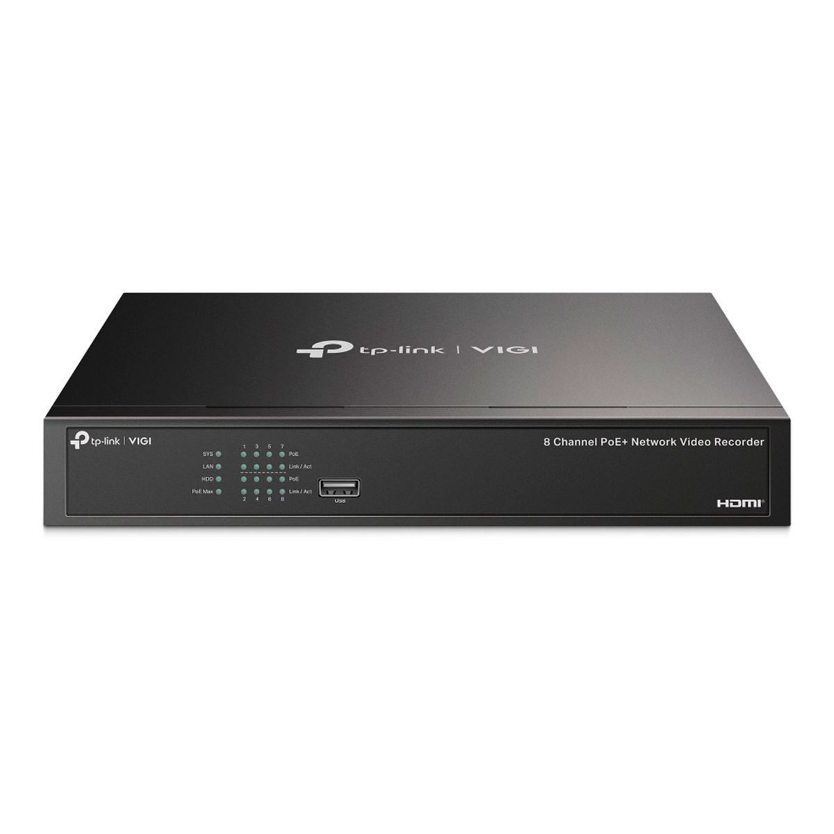 TP LINK - NVR TP-LINK  8CH POE H.265 HASTA 10TB HDMI-VGA PN VIGI NVR1008H-8P