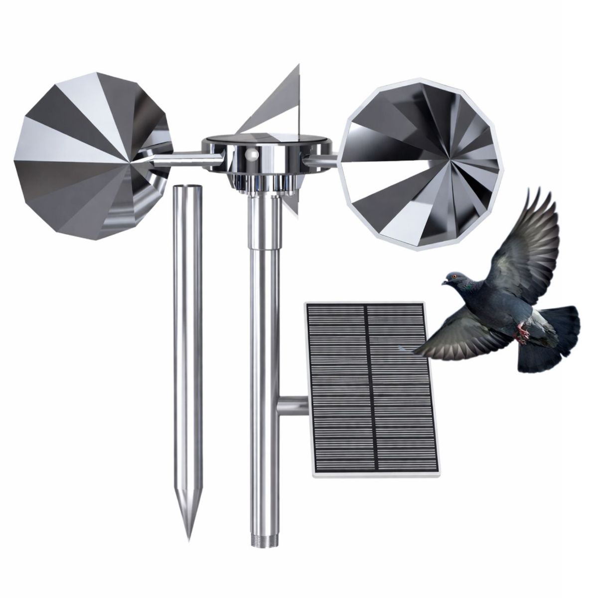 Repelente de Aves Solar Reflectante Giratorio Ahuyentador de Palomas y Gorriones Exterior, marca OEM - Foto Principal