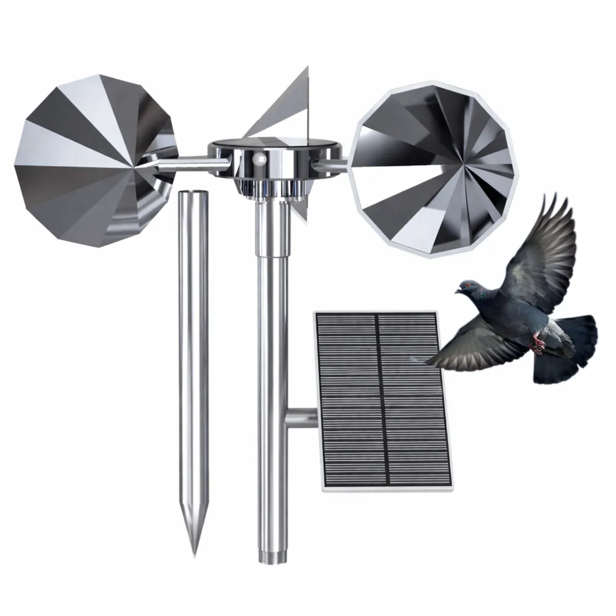 Repelente de Aves Solar Reflectante Giratorio Ahuyentador de Palomas y Gorriones Exterior, marca OEM - Foto Principal