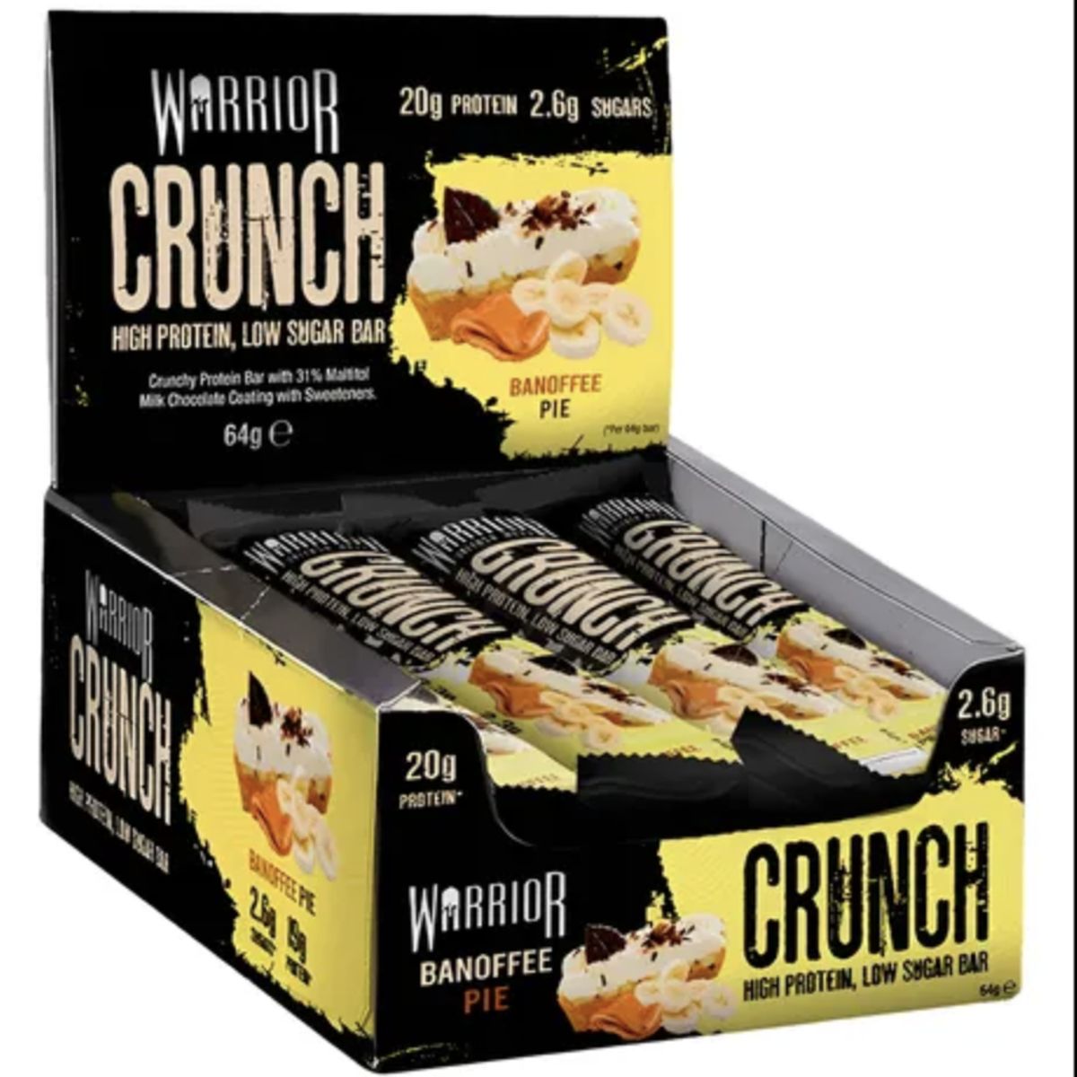 WARRIOR - Barra Proteína Warrior Crunch 64 grs caja 12 unidades - Banoffee Pie