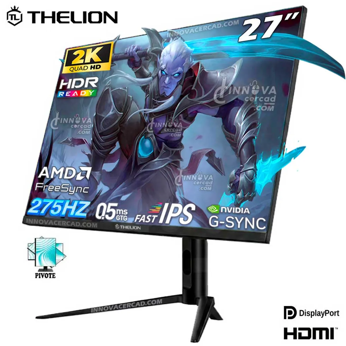 UNIVERSAL - Monitor Gaming THELION IPG27FQI, 27 Fast IPS, 2K QHD, 275Hz, 0.5ms, FreeSync, G-Sync