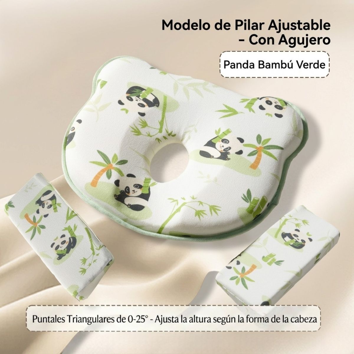 DAUER - Kit de Almohadas 3 en 1 para Bebé Sistema Antivuelco y Moldeado + 2 Cuñas Antivuelco Niño