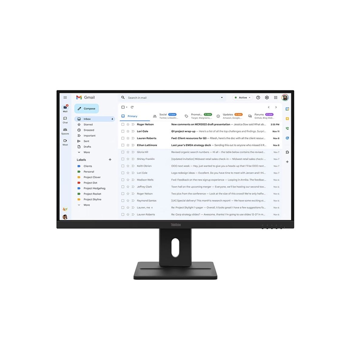 LENOVO - Monitor Lenovo ThinkVision E27-40 27 Pulg WLED FHD IPS HDMI DP VGA Parlantes