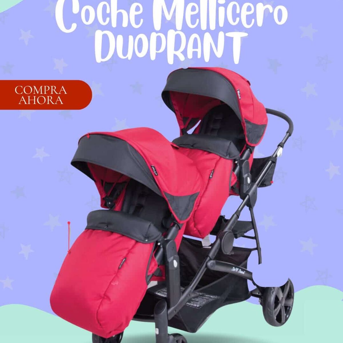 BABY - COCHE MELLICERO MODELO DUOPRANT COLOR FUCSIA - PREMIUN
