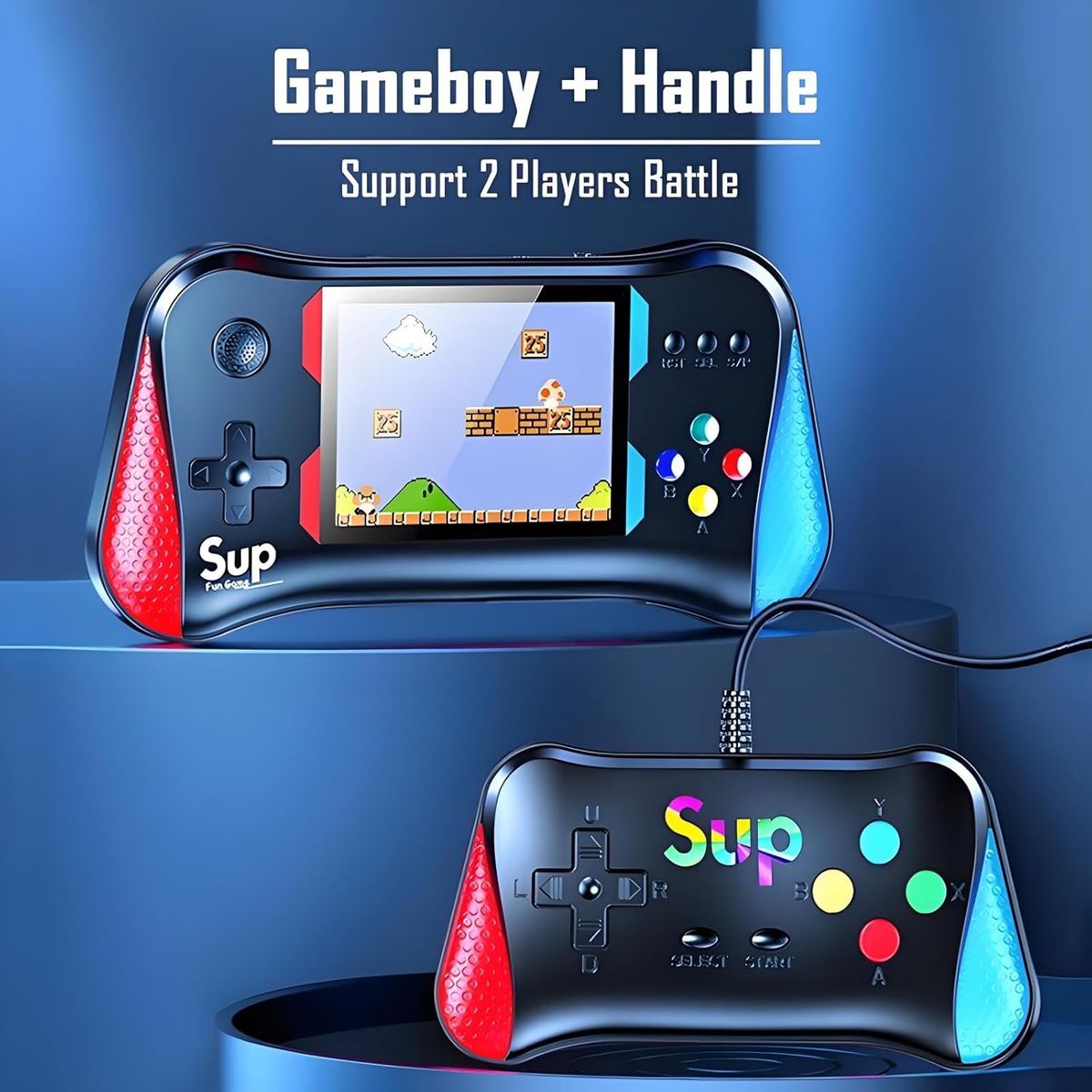 PUREPOWER - SUP Retro consola de juegos portátil, 500 juegos clásicos, sistema de juegos portátil para niños