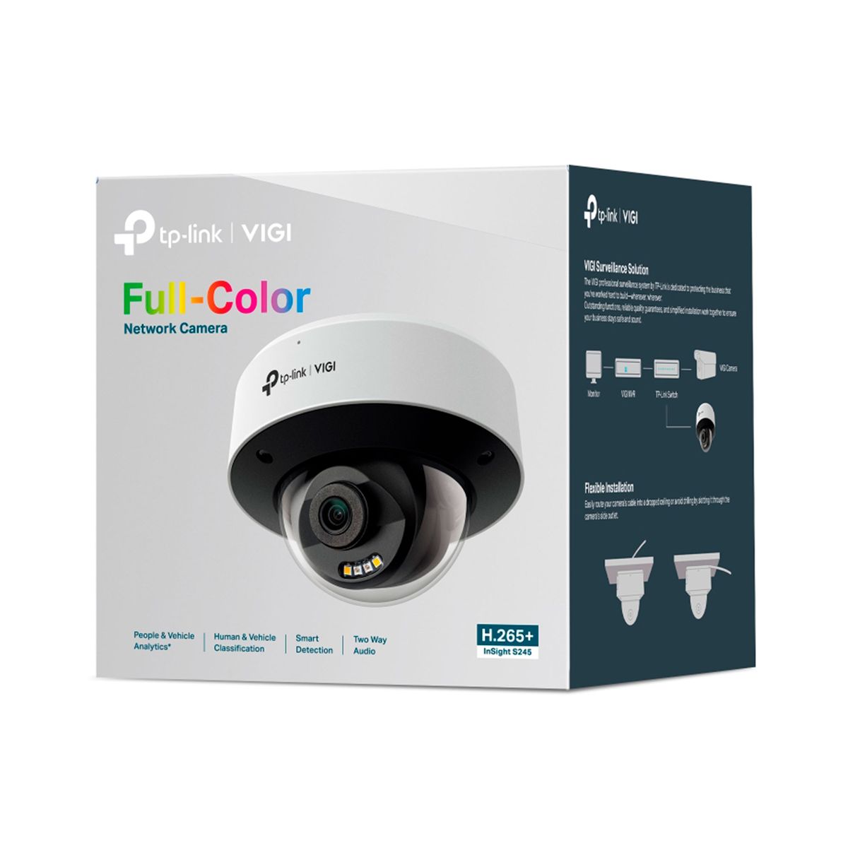 TP LINK - CAMARA TP-LINK DOMO VIGI INSIGHT 4MP FULL COLOR IK10 PN S2452.8MM