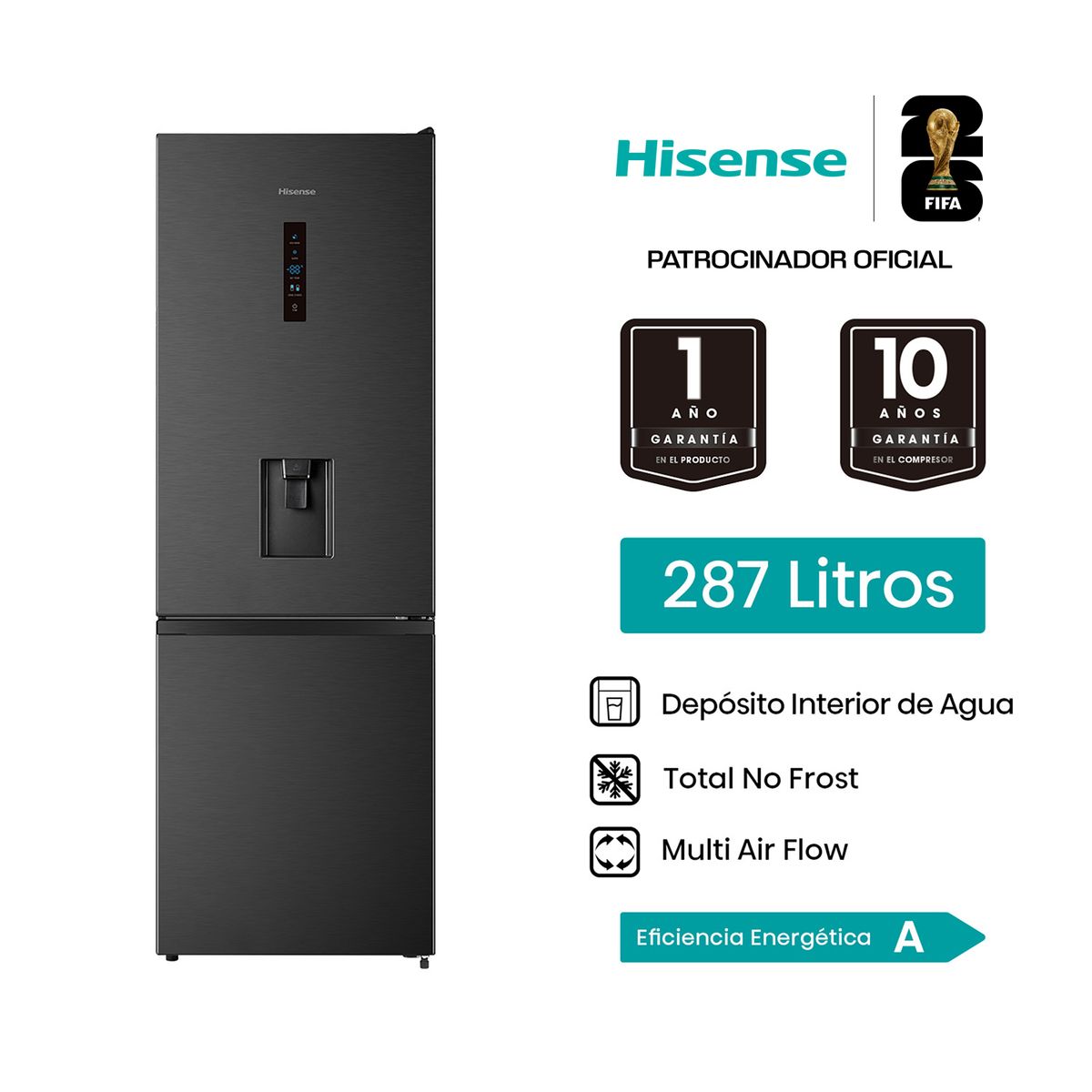 HISENSE - Refrigeradora Hisense 287L RB286N1MBA CD Negro