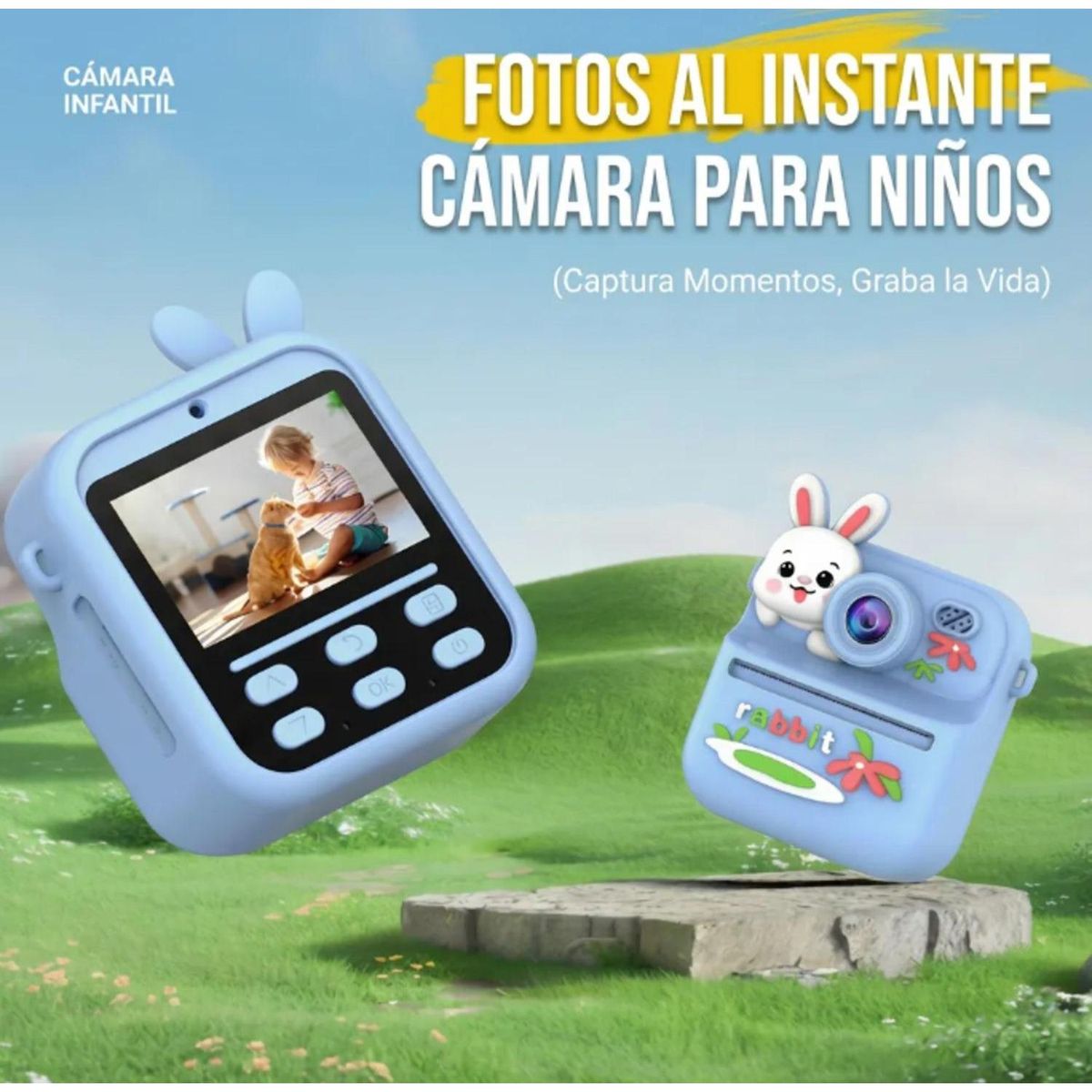 GENERICO - CAMARA PARA NIÑOS CON IMPRESORA TERMICA COLOR AZUL