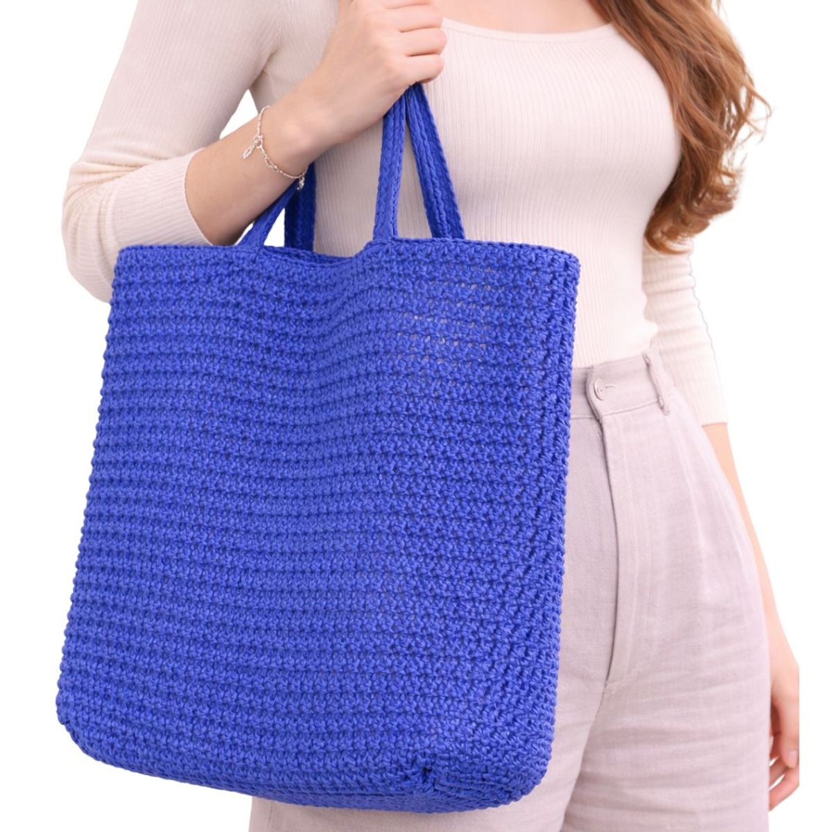 GENERICO - Bolso Cartera Shopper De Paja Playeras
