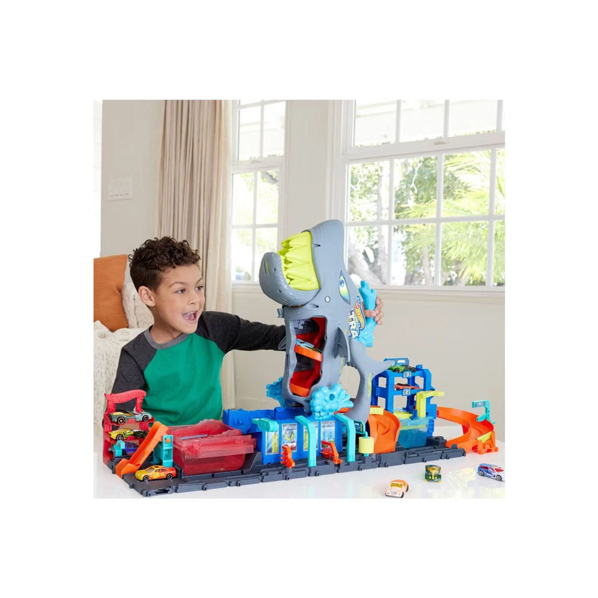 HOT WHEELS - Hot Wheels Ultra Shark Car Wash Playset Vehicle 1 64
