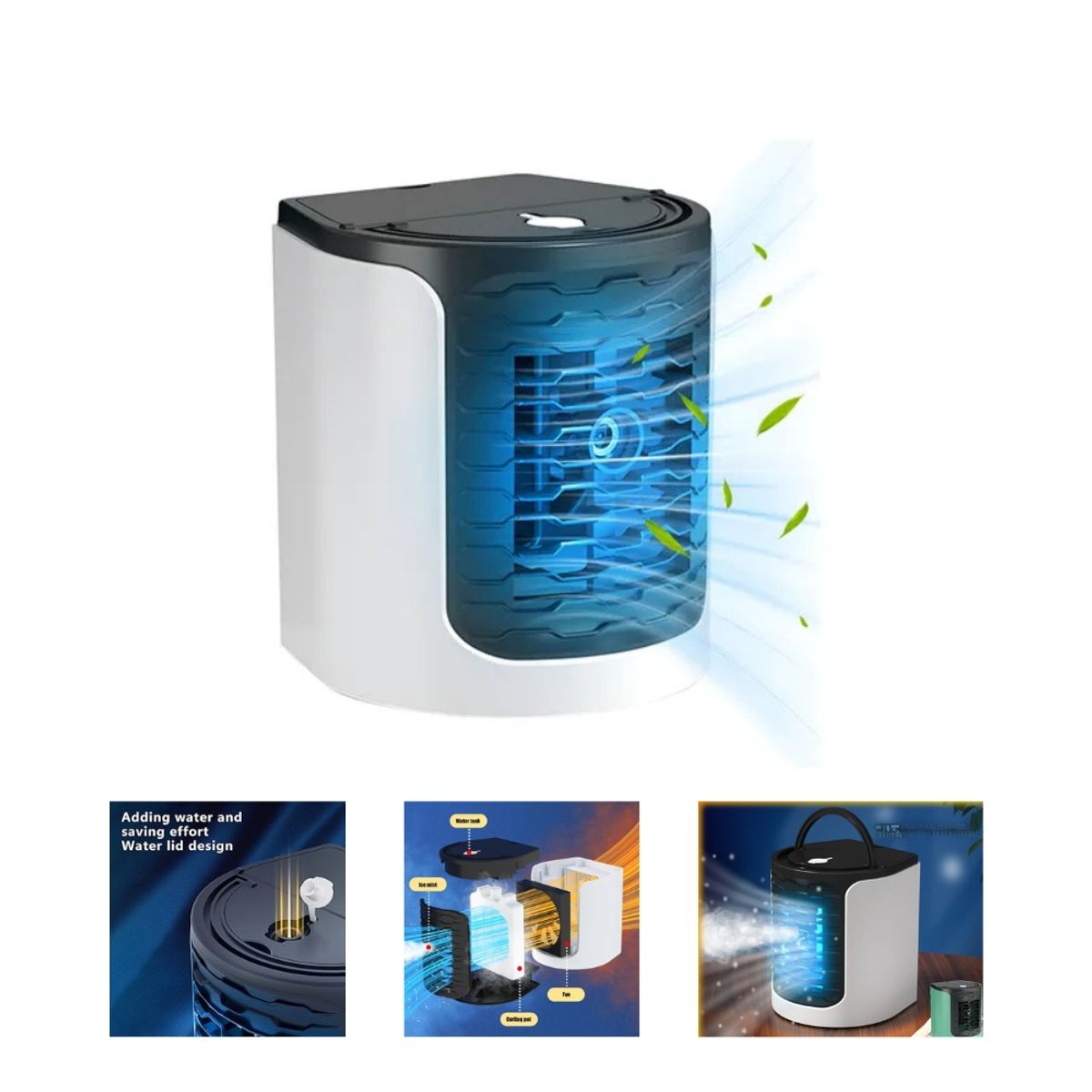 GENERICO - Mini Ventilador de Aire Acondicionado Gris