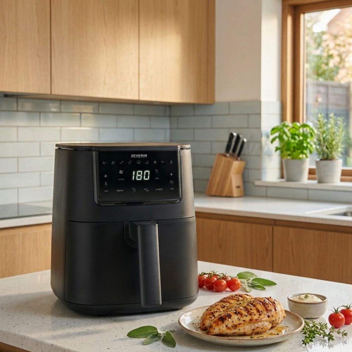SEVERIN - Freidora de aire 4L Digital con Revestimiento Cerámico FR 2461