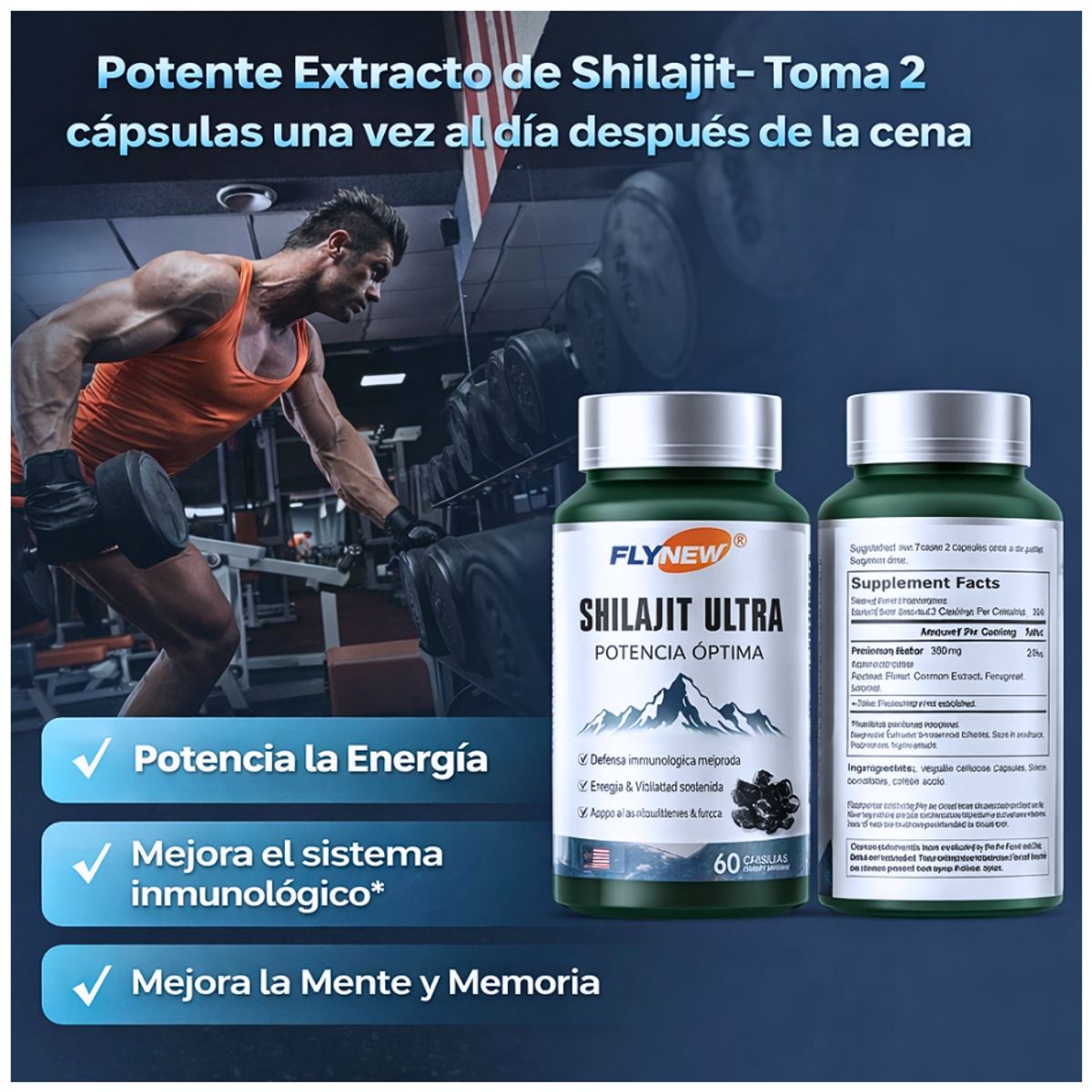 GENERICO - Shilajit Ultra 2 UNID- Potencia Óptima 60 Cápsulas