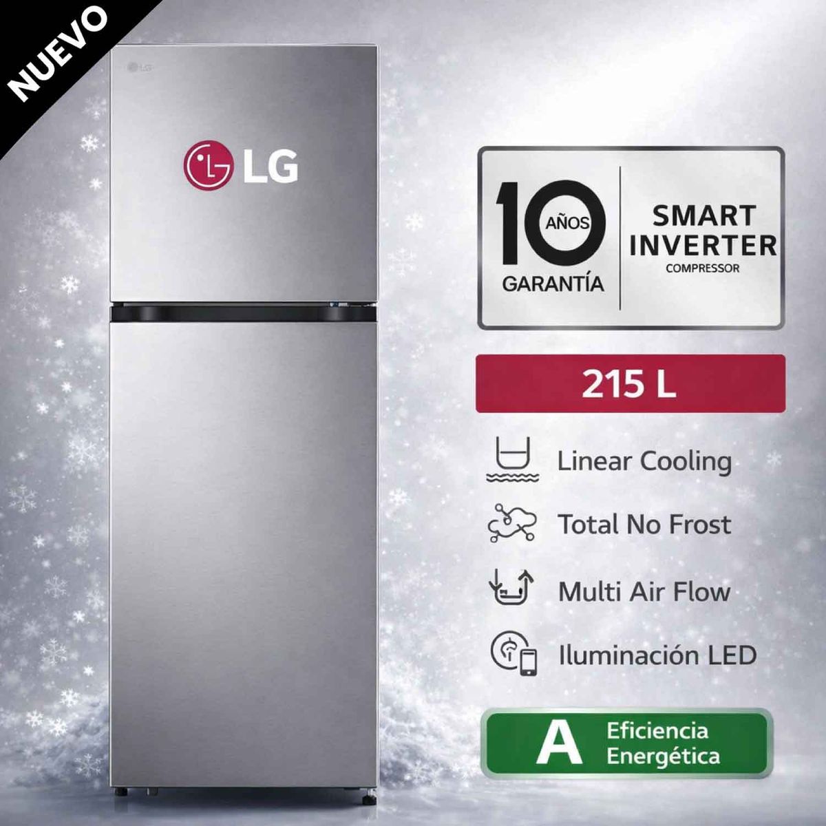 LG - Refrigeradora LG Top Freezer 215L Linearcooling VT22BPY