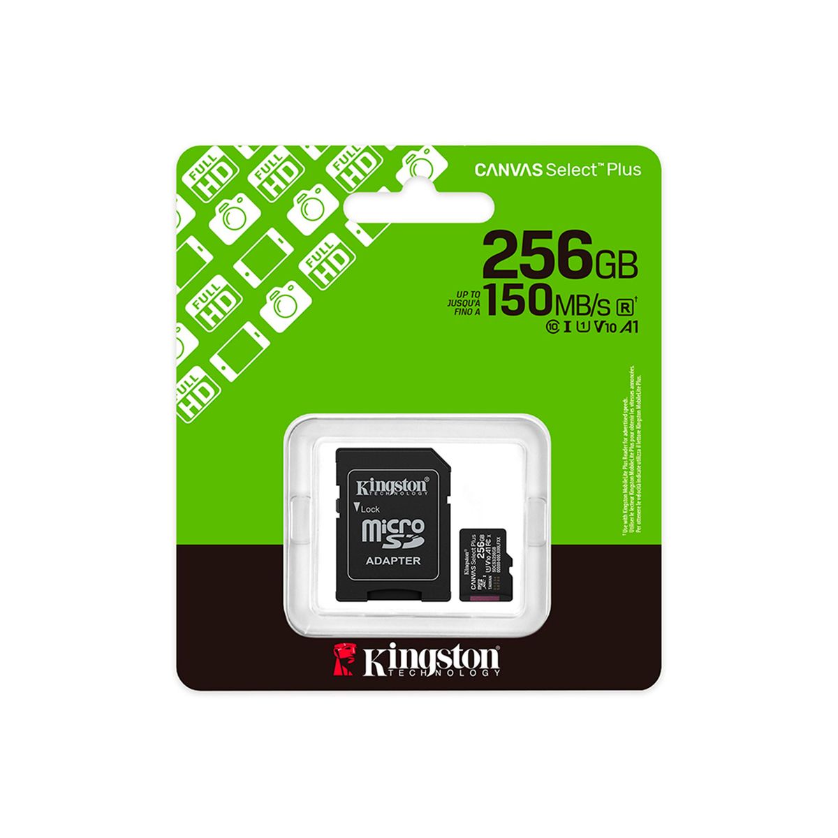 KINGSTON - MEMORIA MICROSD KINGSTON SDCS3-256GB 256GB CLASE 10 150MB-S PARA CAMARAS Y DRONES PN SDCS3-256GB